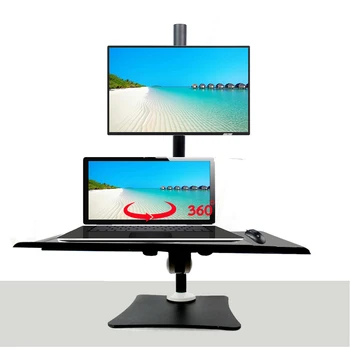 

OT300-60A 60CM high 10kg big metal base 10"-17" normal lcd monitor mount desk stand+ laptop bracket holder with mouse tray mount