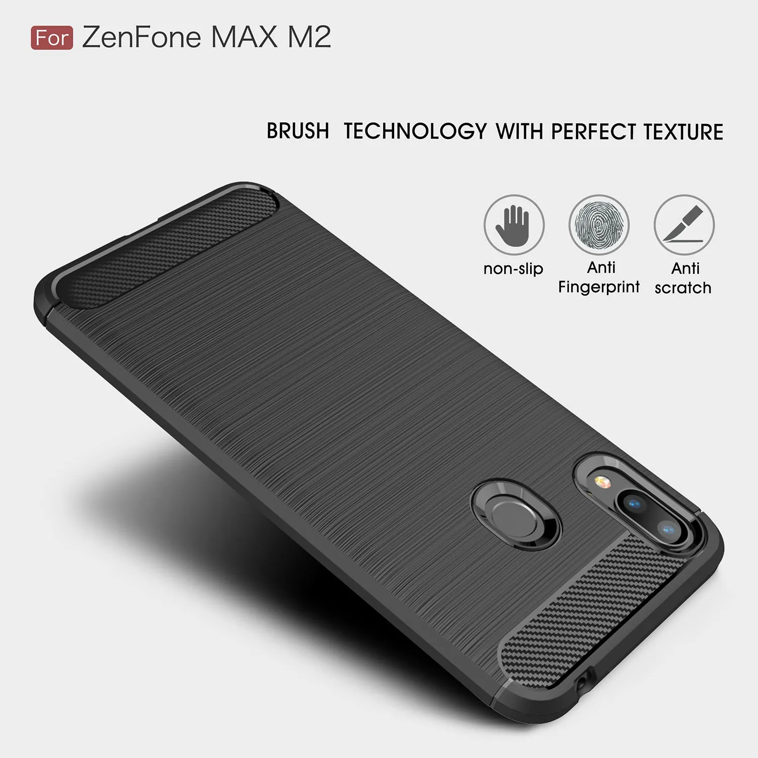 Soft Slim Shockproof Carbon Fiber Silicone Case - Ultra Thin Cover for 6.26-inch Smartphones
