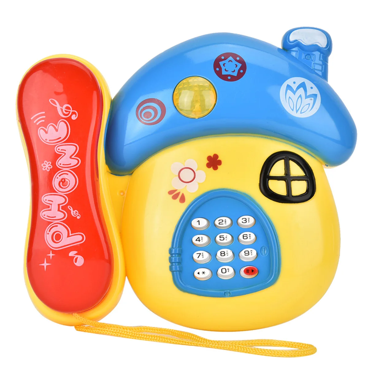 Электронный игрушечный телефон Дети Обучающие игрушки гриб пластиковая игрушка телефон для раннего обучения детей подарок с музыкальным