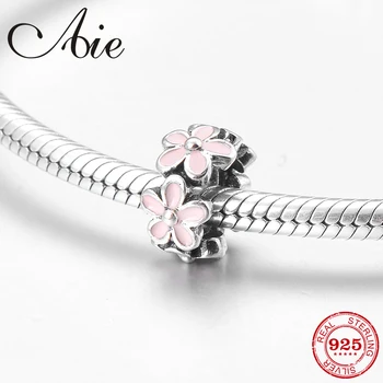 

2019 Round shape Pink Enamel gift fine spacer beads Fit Original European Charm Bracelet Jewelry making