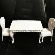 

Miniature Table Set Funny Portable Smooth Surface Mini Dollhouse Table Chair for Fun Table Chair Model Mini Table Chair