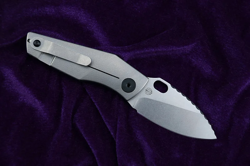 LEMIFSHE SJ75 складной нож D2 лезвие TC4 Титан CF G10 Ручка медная стиральная машина открытый кемпинг нож для фруктов EDC