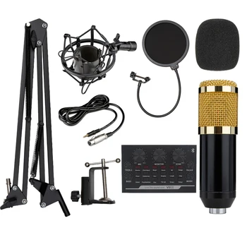 

bm 800 Suspension Condenser Microphone Studio Recording Podcast Karaoke Mic Kit BM 800 Mic V8 Sound Card Set Fit For PC Computer