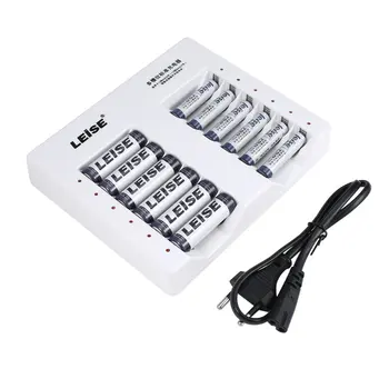 

LEISE-813 12 Slots Intelligent Standard Rechargeable Battery Charger Set Adapter For AA/AAA Batteries Ni-MH NiCD
