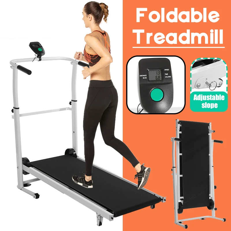 Foldable Treadmill Mechanical LED Display Jog Space Walk Machine