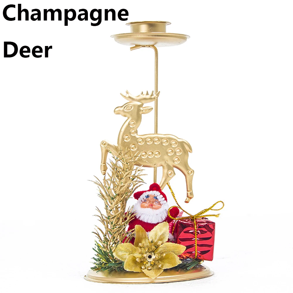 champagne-star 1 шт. рождественские канделябры красный сосновый конус Сращивание подсвечник украшение Новогоднее Ремесло фестиваль вечерние подарки - Цвет: champagne-star