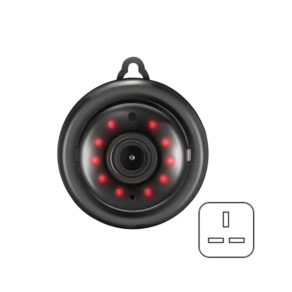 UK Plug Мини-камера, беспроводная, Wi-Fi, IP камера безопасности, видеокамера HD 1080P DV DVR, инфракрасное ночное видение, обнаружение движения, слот для sd-карты, аудио приложение - Цвет: UK Plug