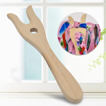 

Manual Home Fork Shape Kids Toys Weaver Gift Loom DIY Hand Knitting Wooden Tools Multifunctional Craft