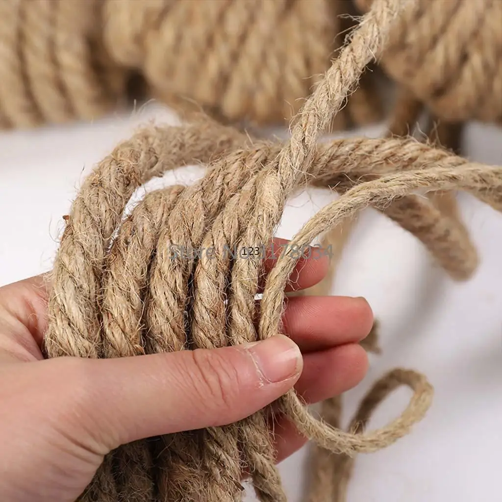 Natural Jute Rope 10mm 1m-100m Heavy Duty Twine Hemp Twisted Cord Macrame String DIY Craft Handmade Wedding Home Decoration