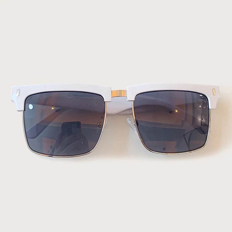 Винтажные прямоугольные мужские солнцезащитные очки gafas de sol hombre с полуоправой, Брендовые женские солнцезащитные очки