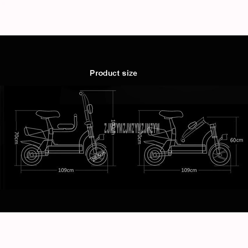 48V 8Ah/10Ah Foldable Electric Scooter With Baby Seat Two Wheel Instead Of Walking City Mini Adult