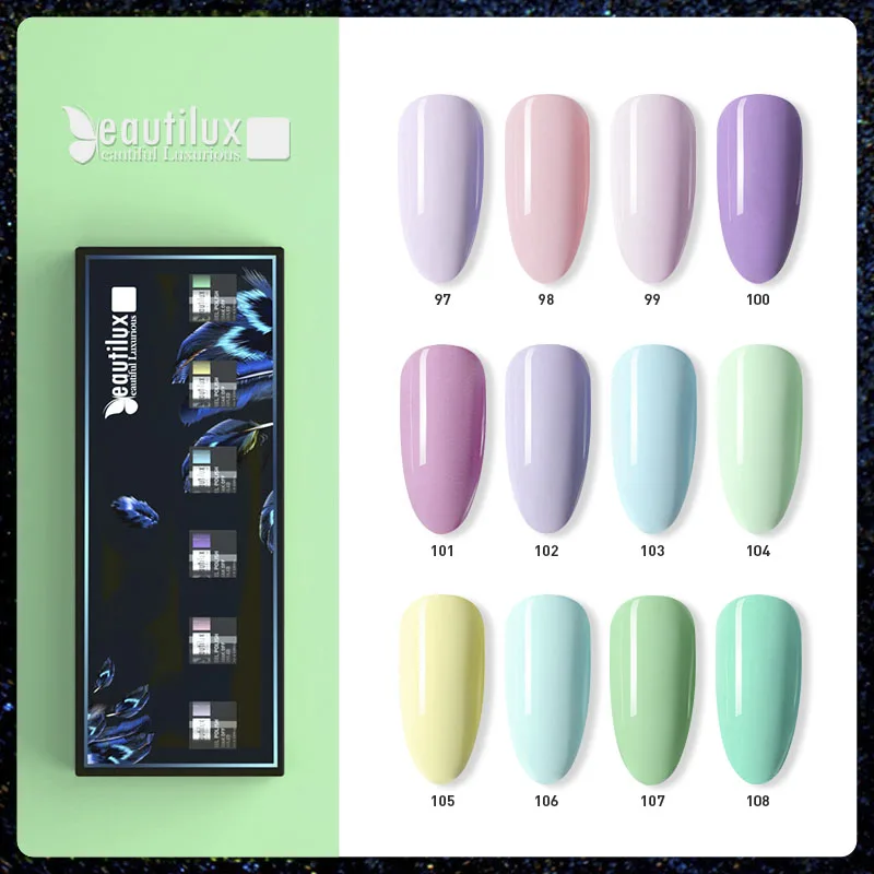 Beautilux Гель лак для ногтей Lot Soak Off УФ светодиодный Полупостоянный комплект гелевых