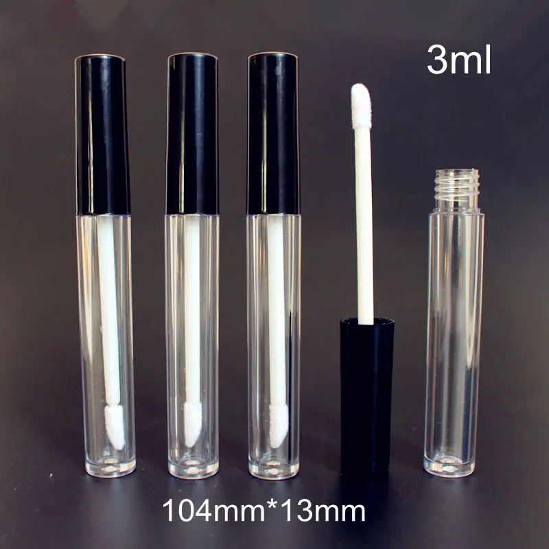

50pcs 0.8ml/3ml Plastic Lip Gloss Tube Small Lipstick Tube Bottle with Leakproof Inner Sample Cosmetic Container Sub-bottle
