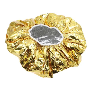 

4pcs Hair Styling Caps Disposable Aluminum Foil Waterproof Elastic Hair Coloring Caps (Golden and Silver for Each 2pcs)