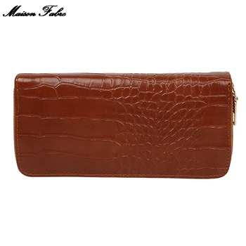 

Maison Fabre Women's New Fashion Long Wallet Zipper Stone Pattern Clutch Wallet Leather HandBags Clutch Bag