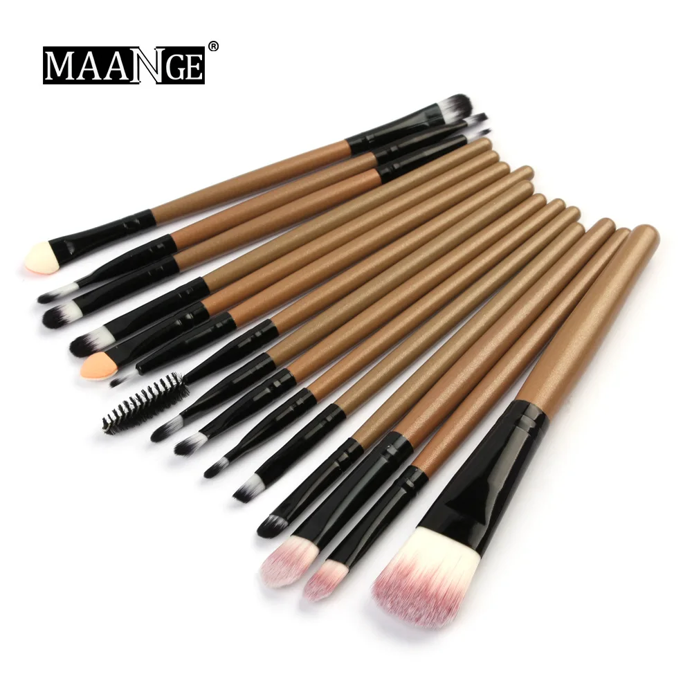 Manufacturers Direct Selling Maange 15 Eye Makeup Brush Set Beauty Tool Eyeshadow Brush Foreign Trade Hot Selling
