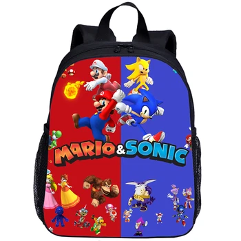 

Fashion Sonic The Hedgehog School Bags For Boy Girl Cute Toddler Kids School Backpacks Cartoon Mario Children Travel Bag Mochila