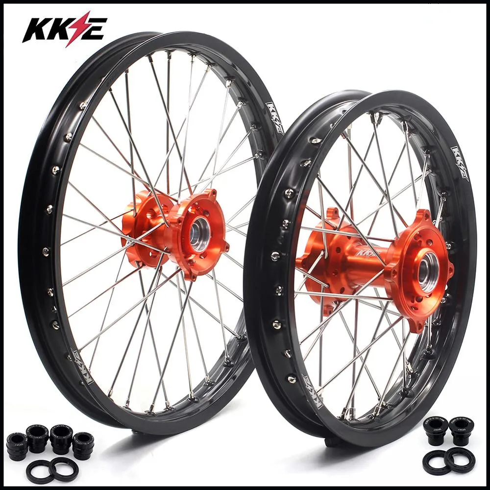 Kke 1.6*19/1.85*16 Big Kid's Spoked Wheels Rims Set Fit For Ktm 85 Sx