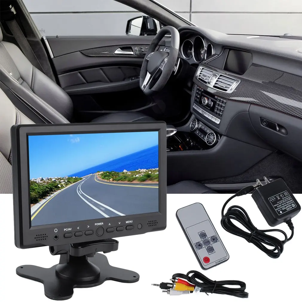 7 дюймов 800x480 TFT цветной lcd AV автомобильный монитор заднего вида HDMI VGA AV интерфейс для автомобиля DVD