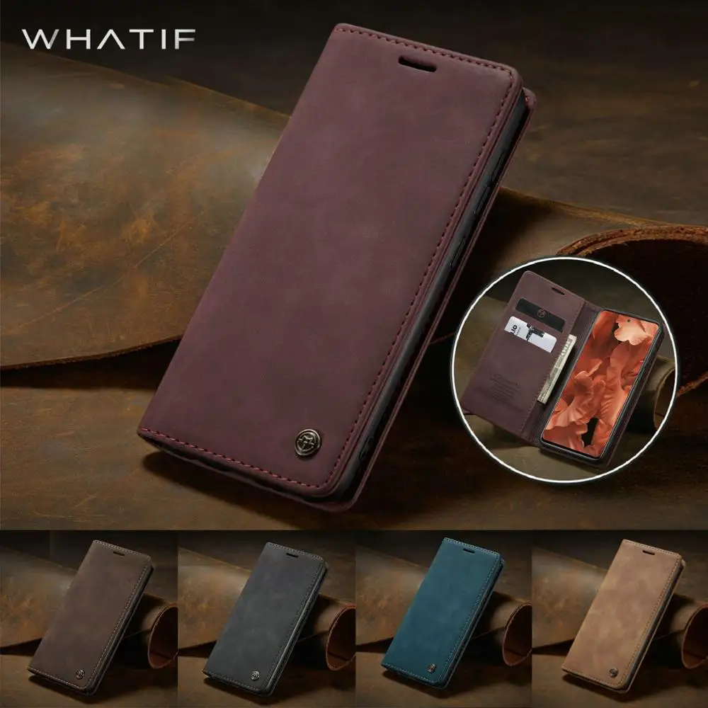 Luxury Leather Magnetic Flip Wallet Phone Case with Card Holder