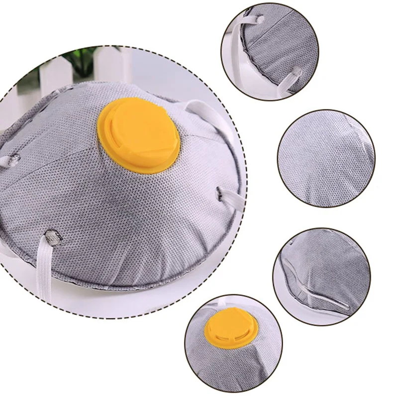 Non-woven Activated Carbon Collapsible Dust Protective Mask Charcoal Particulate Filter Respirator Breathable Face Mask Workplac