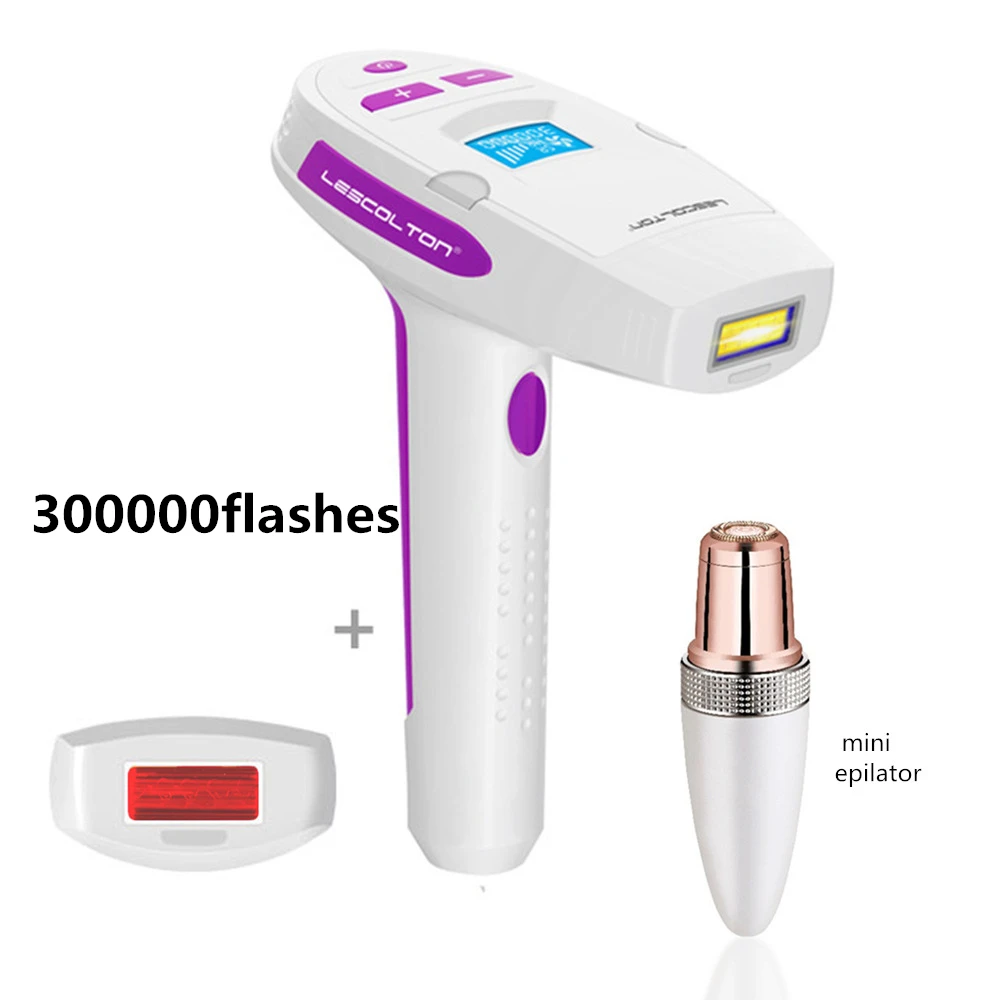 Lescolton IPL Электрический лазерный эпилятор для волос, эпилятор, постоянный Фотоэпилятор, устройство для удаления волос, лазерный Домашний Светильник, импульсы для женщин - Цвет: 300000time-gift