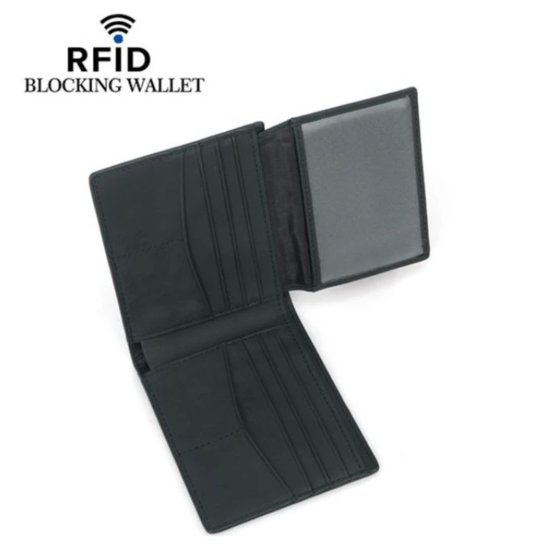 Новинка, мужской кошелек из натуральной кожи с блокировкой RFID, карбоновые держатели для кредитных карт, тонкий кошелек, минималистичный, двойные, мужские короткие кошельки