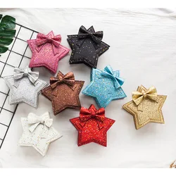 Children Small Bag 2021 New Fashion Pentagram Star Sequin Single Shoulder Bag Lovely Princess Girl Slant Straddle Bag KBG002