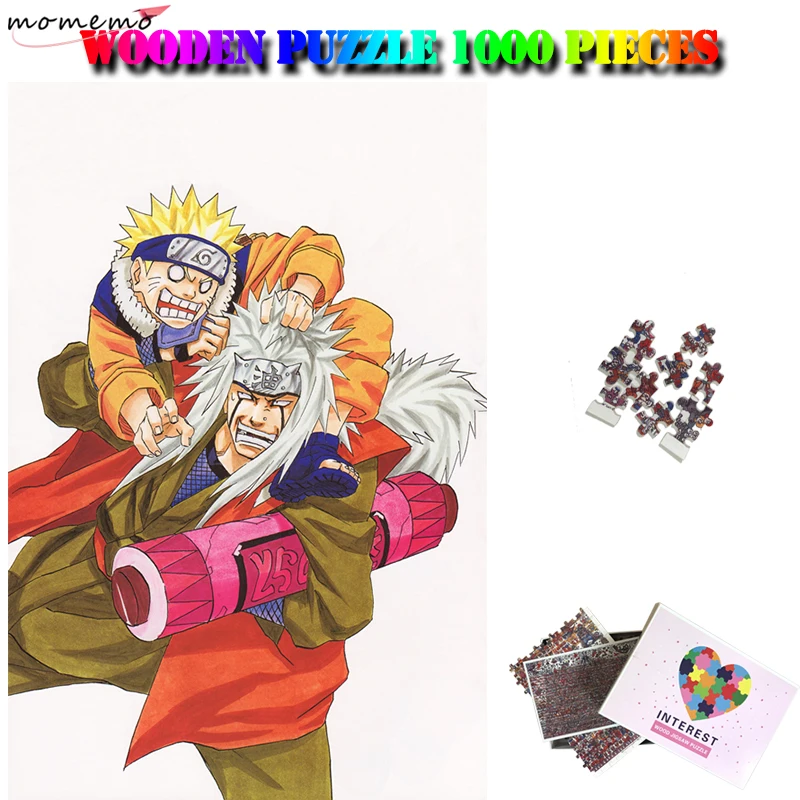 

MOMEMO Jiraiya and Uzumaki Wooden Jigsaw Puzzles Anime Cartoon 1000 Pieces Adults Puzzle Customized Interesting Puzzle Toys Gift