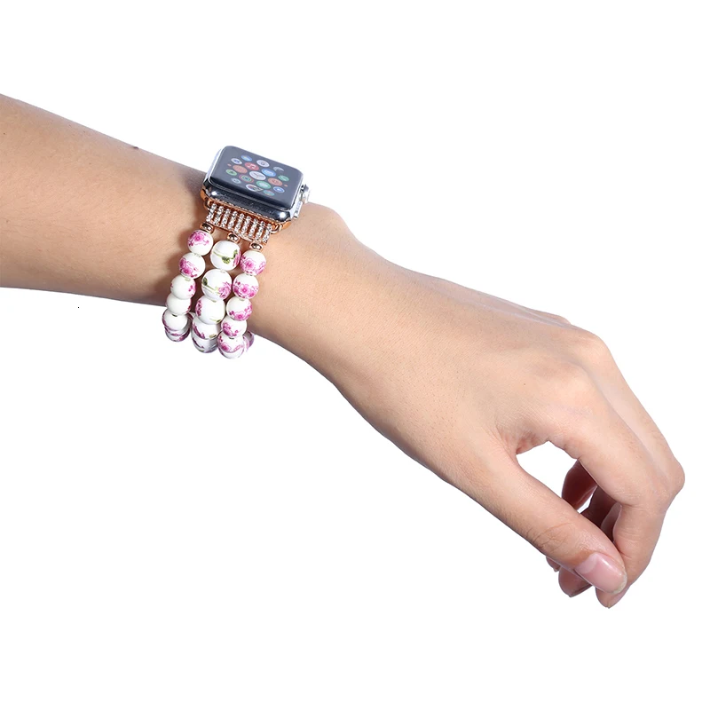 FOHUAS керамический 44 мм ремешок для часов Apple Watch 38 мм 42 мм смарт часы ремешок Браслет керамический шарик для iWatch 5 4 3 38 мм