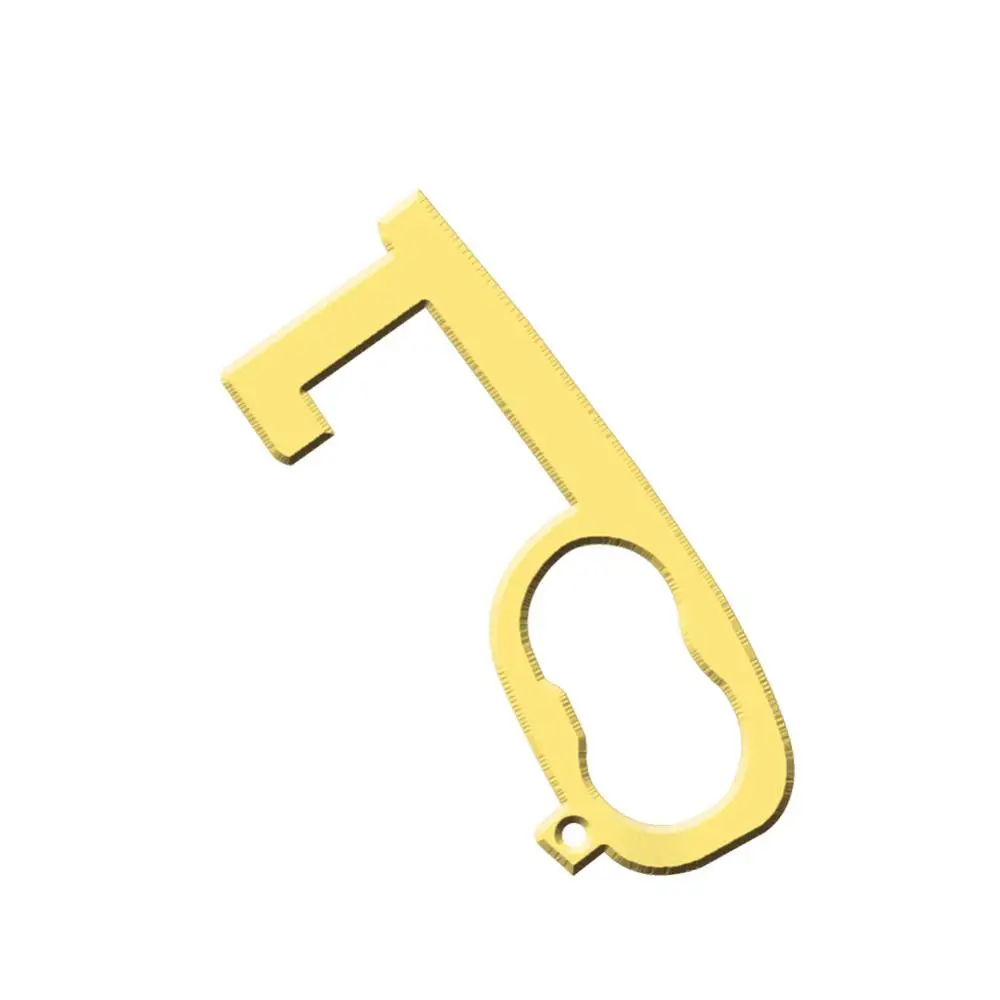 

Brass Keychain Hygiene Hand Press Elevator Isolate Door Handle Household Products Light Portable Portable Key Hook Various Uses