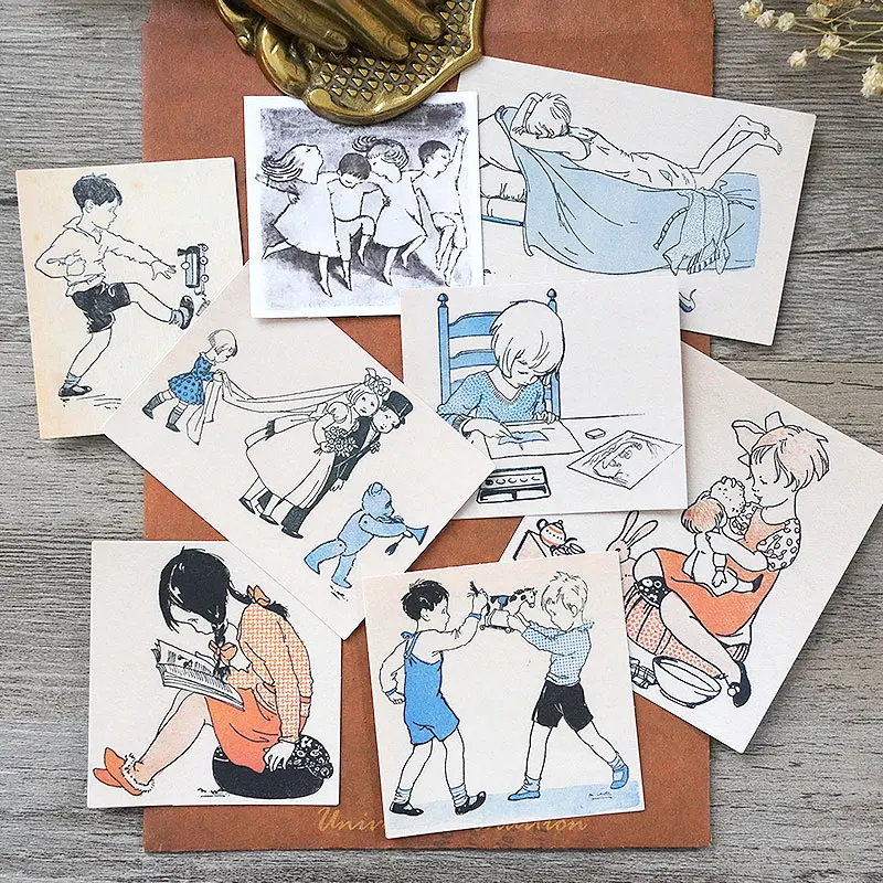 8 цветов винтажная наклейка в виде старой книги иллюстрации альбом сделай сам для