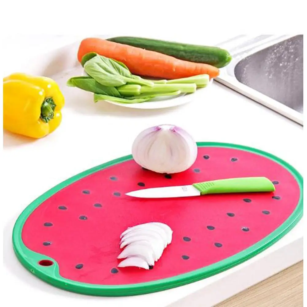 TWISTER.CK Thicken Watermelon Shape Chopping Board for Home Vegetable Fruit Cutting Meat Cutting Mat Watermelon Cutting Board