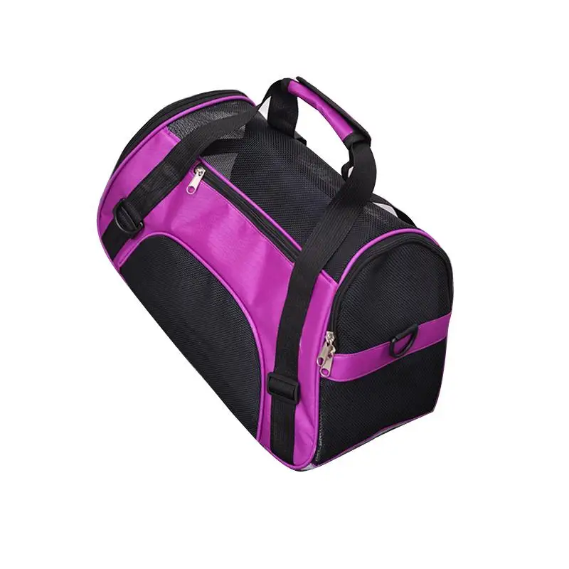 dark purple Переноска для домашних животных, рюкзак для собак, кошек, переноска для путешествий, портативный сетчатый рюкзак на молнии, дышащая сумка для собак, нейлоновая сумка для переноски домашних животных - Цвет: dark purple