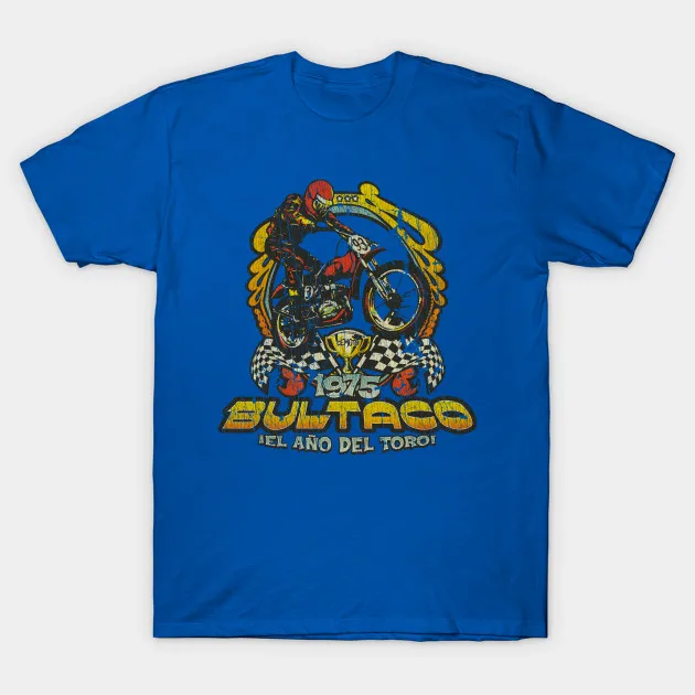Футболка Bultaco для мужчин и женщин 1975 год быка | Мужская одежда