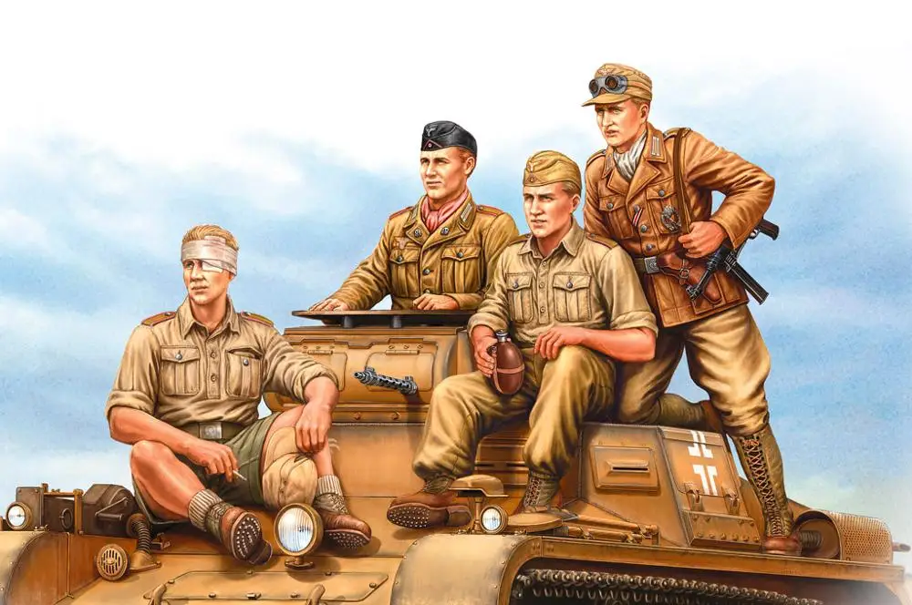 HobbyBoss 84409 1/35 Scale German Tropical Panzer Crew Figures Model for sale online 
