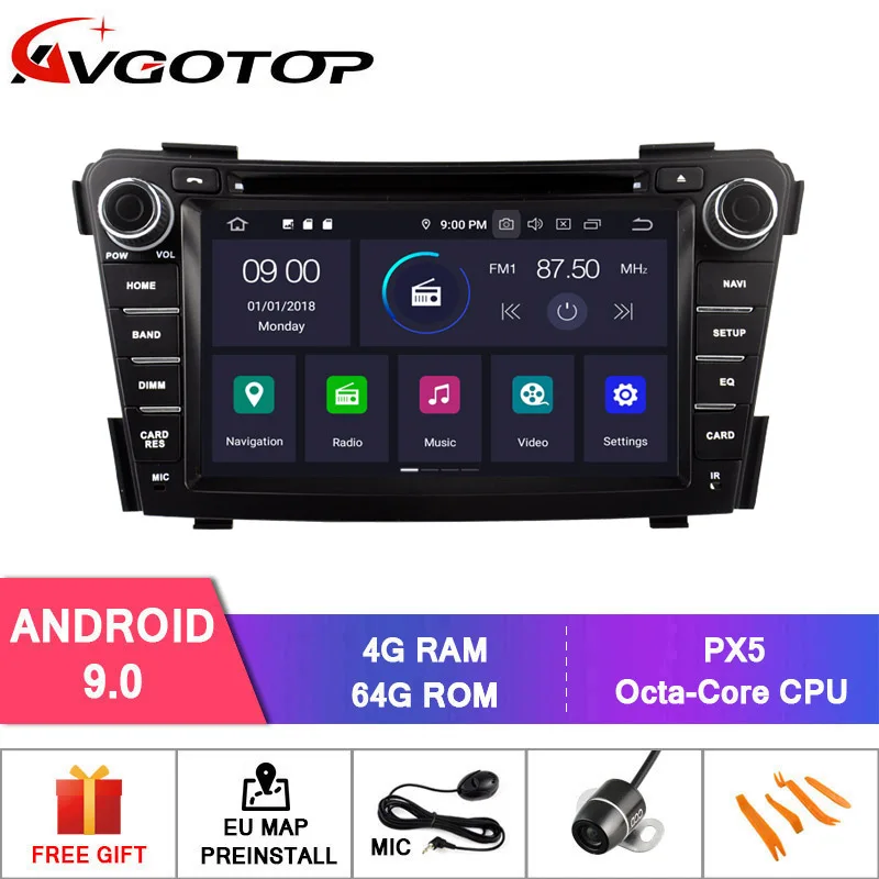 4GB 64GB RVF5399 AVGOTOP Android 9,0 4 Гб+ 64 ГБ Автомобильный dvd-плеер для HYUNDAI I40 2012- ips HD экран навигации - Цвет: 4GB 64GB RVF5399