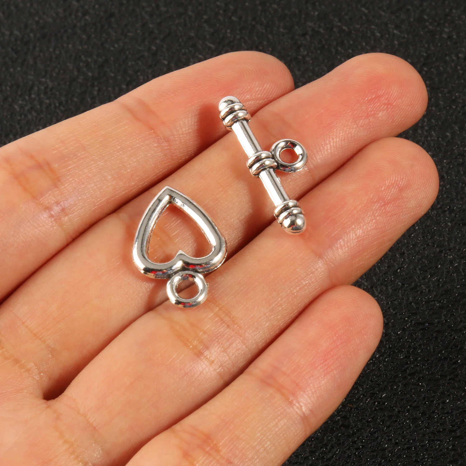 20 세트 스테인레스 스틸 실버 컬러 패스너 팔찌 토글 걸쇠 버클 커넥터 쥬얼리 만들기 OT 걸쇠 Diy 액세서리