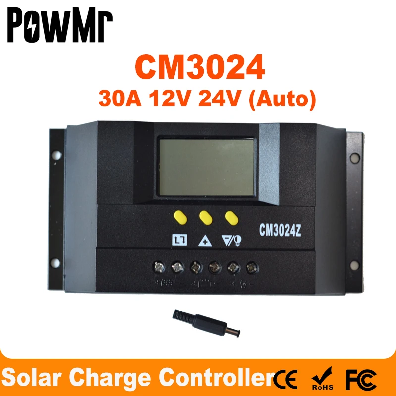 Pwm 30A Regolatore Del Pannello Solare Regolatore Carica Batteria Protezione 12V 24V Interruttore Automatico Per Impianto Fotovoltaico