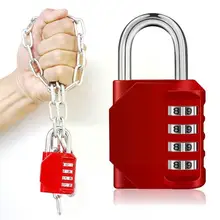 

New Combination Lock 4 Digit Anti Rust Padlock Set Padlock Gate Storage Weatherproof Outdoor Lock E2z3