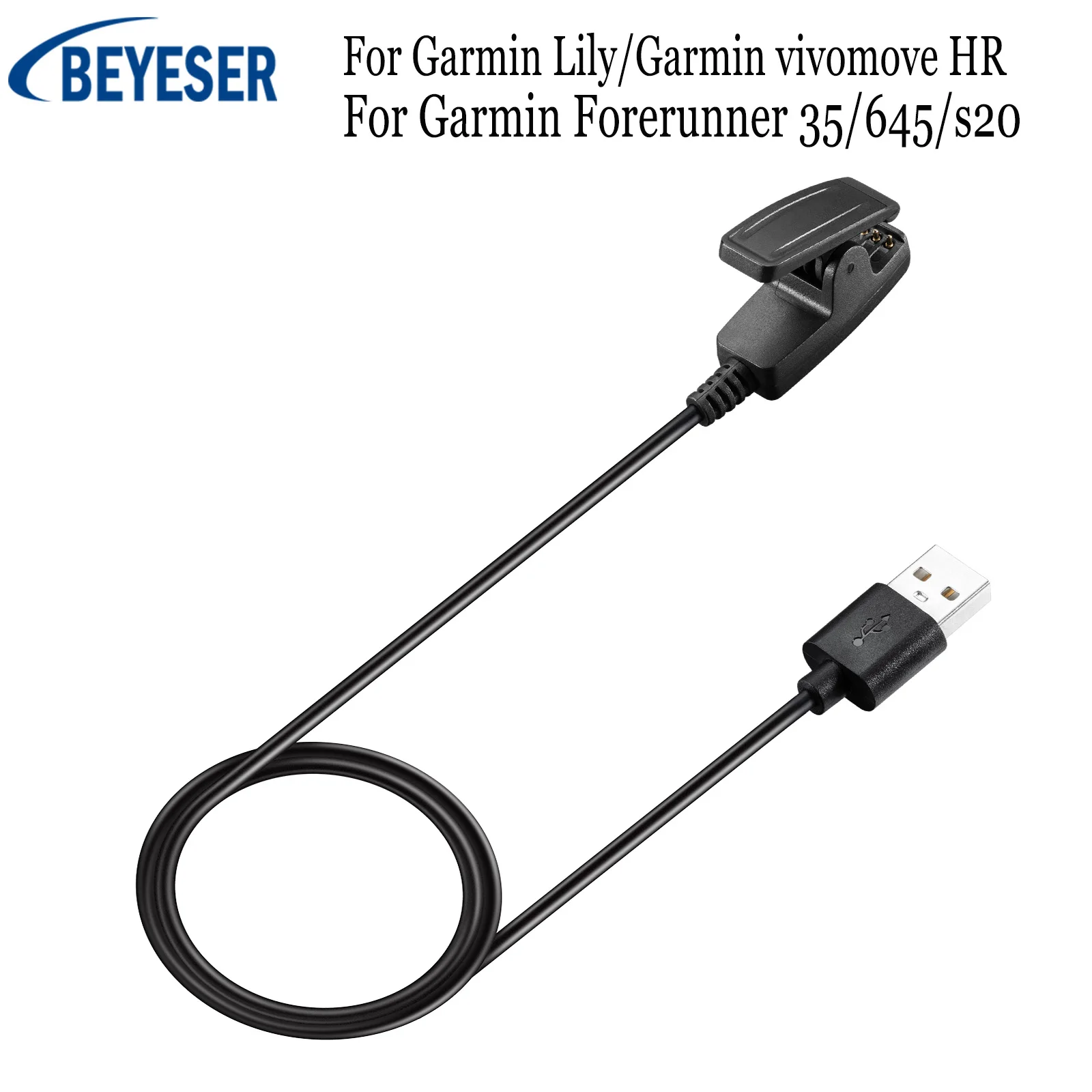 Clip Di Ricarica Per Cavo Usb Tpe Da 1M Con Accessori Magnetici Per Caricabatterie Per Orologio Garmin Lily/Garmin Vivomove Hr/Forerunner 35