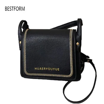 

BESTFORM 2019 new classic ladies cover small square bag high quality PU fabric crossbody bags for women channels handbags