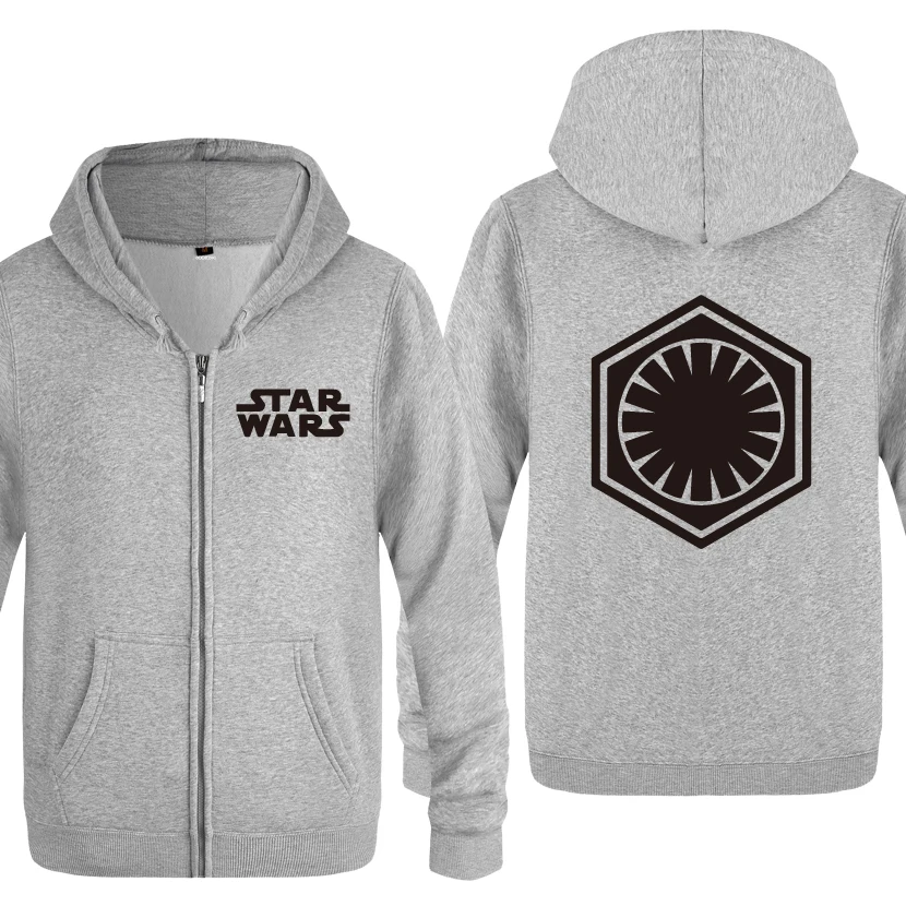 The Force Awakens первый заказ Insignia-Star Wars толстовки мужские мужская молния с капюшоном флисовые толстовки кардиганы