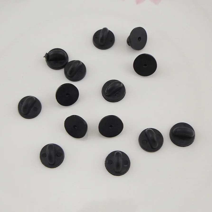100PCS 1.1cm Black Plastic Butterfly Clip Brooches Badges as pin back for badges DIY jewelry ornament stuff wholesale | Украшения и