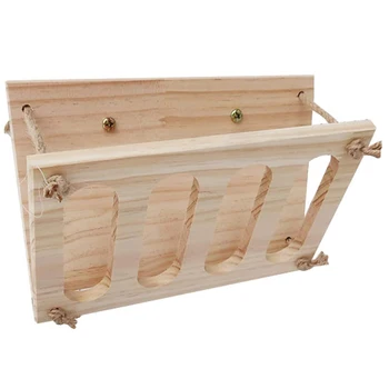 

Rabbit Wooden Hay Rack Multi-Functional Manger Grass Holder for Small Pets Bunny Chinchilla Guinea Pigs
