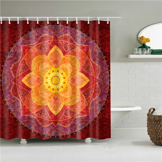 Decorative Geometric Geometry Merry Christmas Bohemian Shower Curtains Bathroom Curtain Fabric Waterproof Polyester With Hooks - Цвет: 6