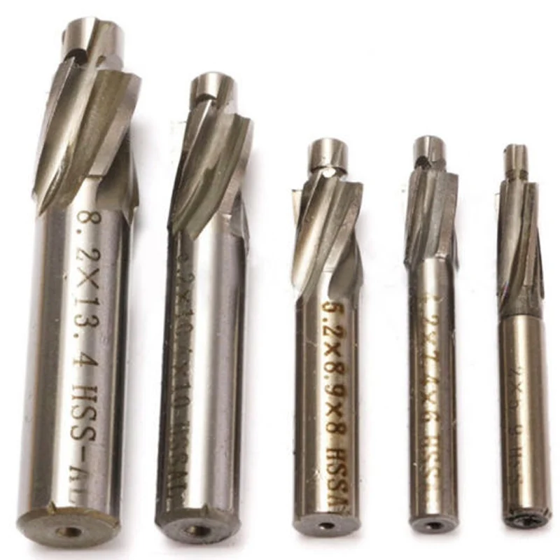 

5pcs 4 Flute Milling Cutter Countersink HSS-AL End Mill Cutter Pilot Mills Carbide Milling Cutter Spiral PVC Cutter