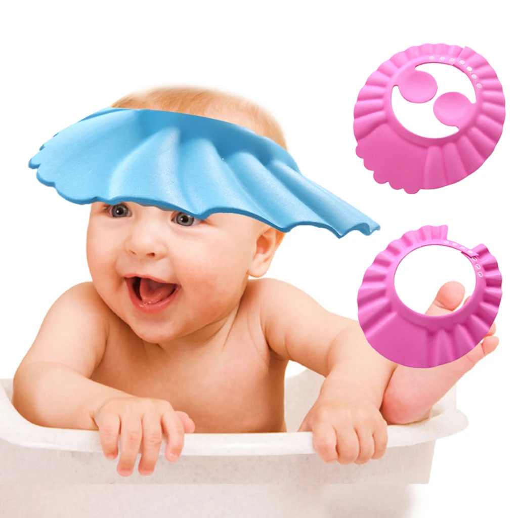 Adjustable Lightweight Baby Bath Cap EVA Plastic Waterproof Shower Caps Hat Children Toddler Shampoo Bathroom Accessories