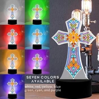 

DIY Special Shaped Diamond Painting Cross LED Light Cross Stitch Embroidery Light Cross Stitch Embroidery