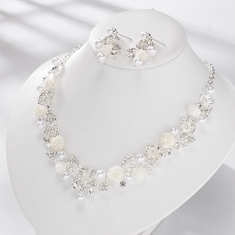 CC Jewelry Sets Pearl Necklace Stud Earrings Choker Pendant Romantic Wedding Engagement Accessories For Bridal Women Gifts TL159